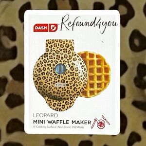 Dash - ‘Leopard’ Rare Mini Waffle Maker. NWT. Firm!